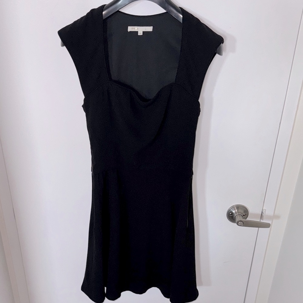 Maje Classic Black Dress - zippers on each side (36)